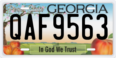 GA license plate QAF9563