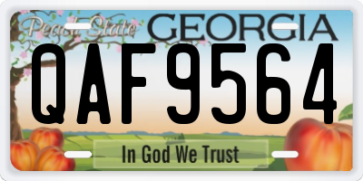 GA license plate QAF9564