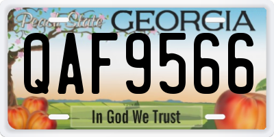 GA license plate QAF9566