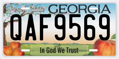 GA license plate QAF9569