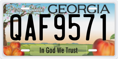 GA license plate QAF9571