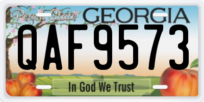 GA license plate QAF9573