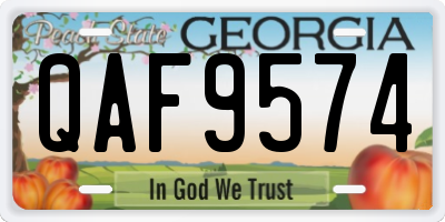 GA license plate QAF9574