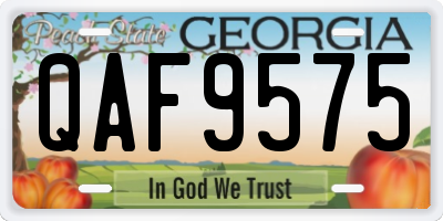 GA license plate QAF9575