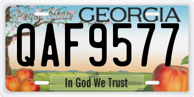 GA license plate QAF9577