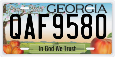 GA license plate QAF9580