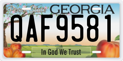 GA license plate QAF9581
