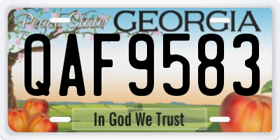 GA license plate QAF9583