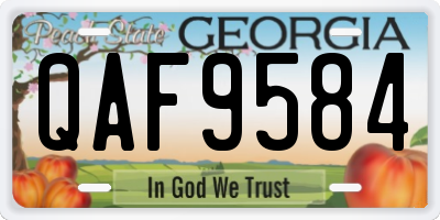 GA license plate QAF9584