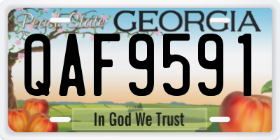 GA license plate QAF9591