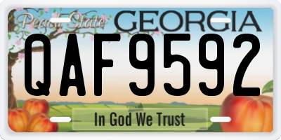 GA license plate QAF9592