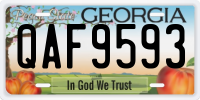 GA license plate QAF9593