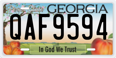 GA license plate QAF9594
