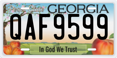 GA license plate QAF9599