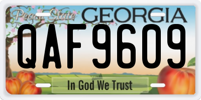 GA license plate QAF9609