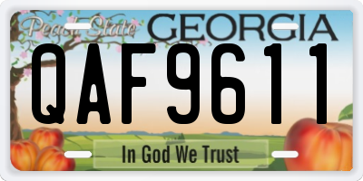 GA license plate QAF9611