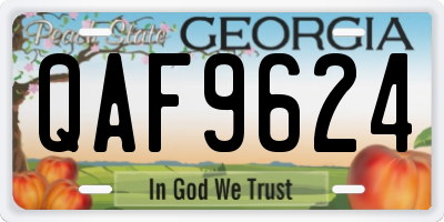 GA license plate QAF9624