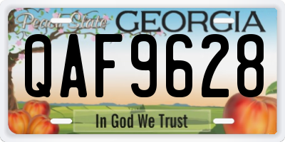 GA license plate QAF9628