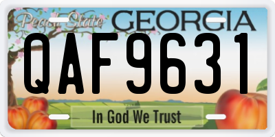 GA license plate QAF9631