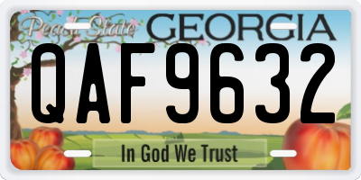 GA license plate QAF9632