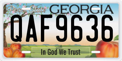 GA license plate QAF9636