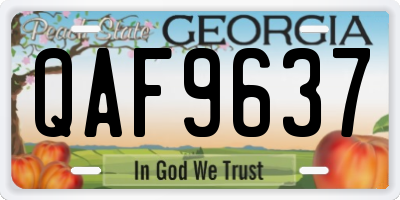GA license plate QAF9637