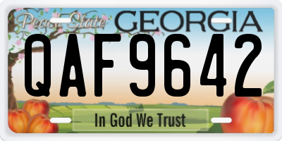 GA license plate QAF9642