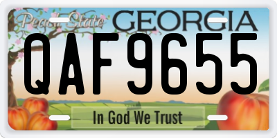 GA license plate QAF9655