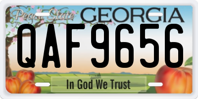 GA license plate QAF9656