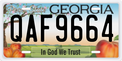 GA license plate QAF9664