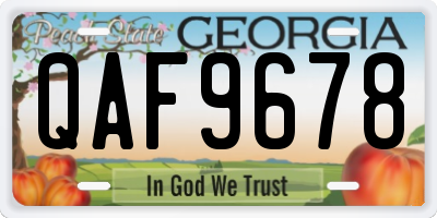 GA license plate QAF9678