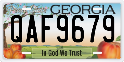 GA license plate QAF9679