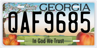GA license plate QAF9685