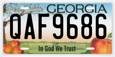 GA license plate QAF9686