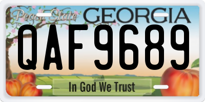 GA license plate QAF9689