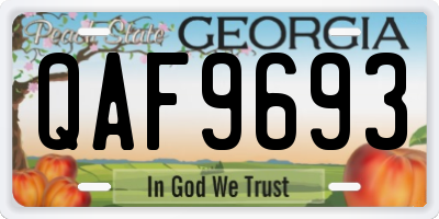 GA license plate QAF9693