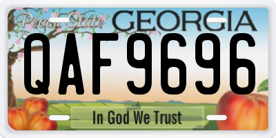 GA license plate QAF9696
