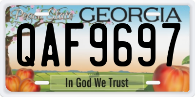 GA license plate QAF9697
