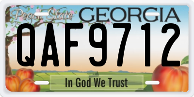 GA license plate QAF9712