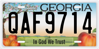 GA license plate QAF9714