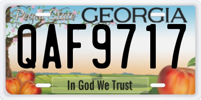 GA license plate QAF9717