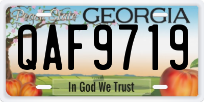 GA license plate QAF9719