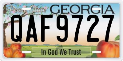 GA license plate QAF9727