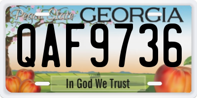 GA license plate QAF9736