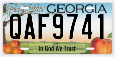GA license plate QAF9741