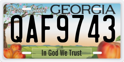 GA license plate QAF9743