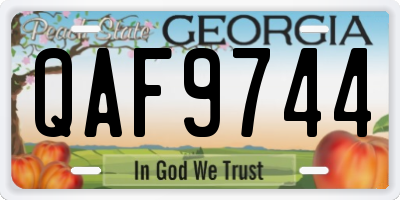 GA license plate QAF9744