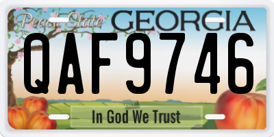 GA license plate QAF9746