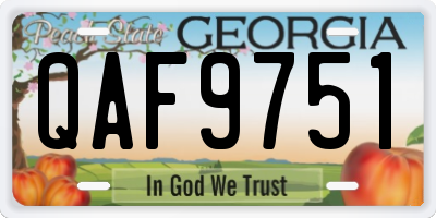 GA license plate QAF9751