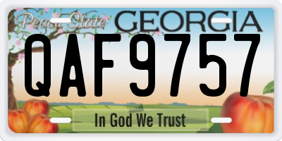 GA license plate QAF9757